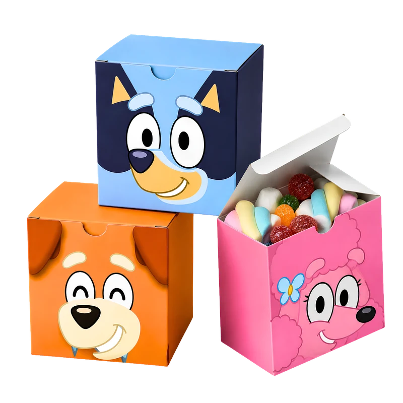 Arte tema Bluey aplicada na Caixa Cubo