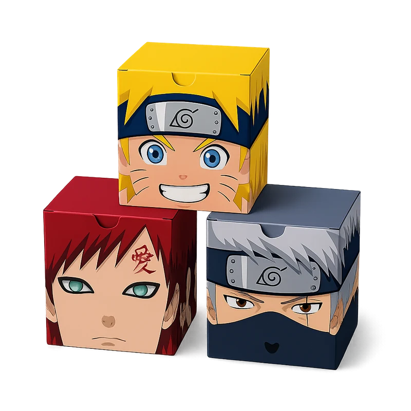 Arte tema Naruto aplicada na Caixa Cubo