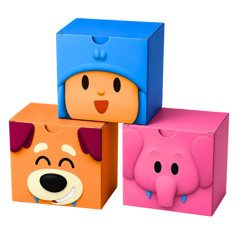 Arte tema Pocoyo aplicada na Caixa Cubo