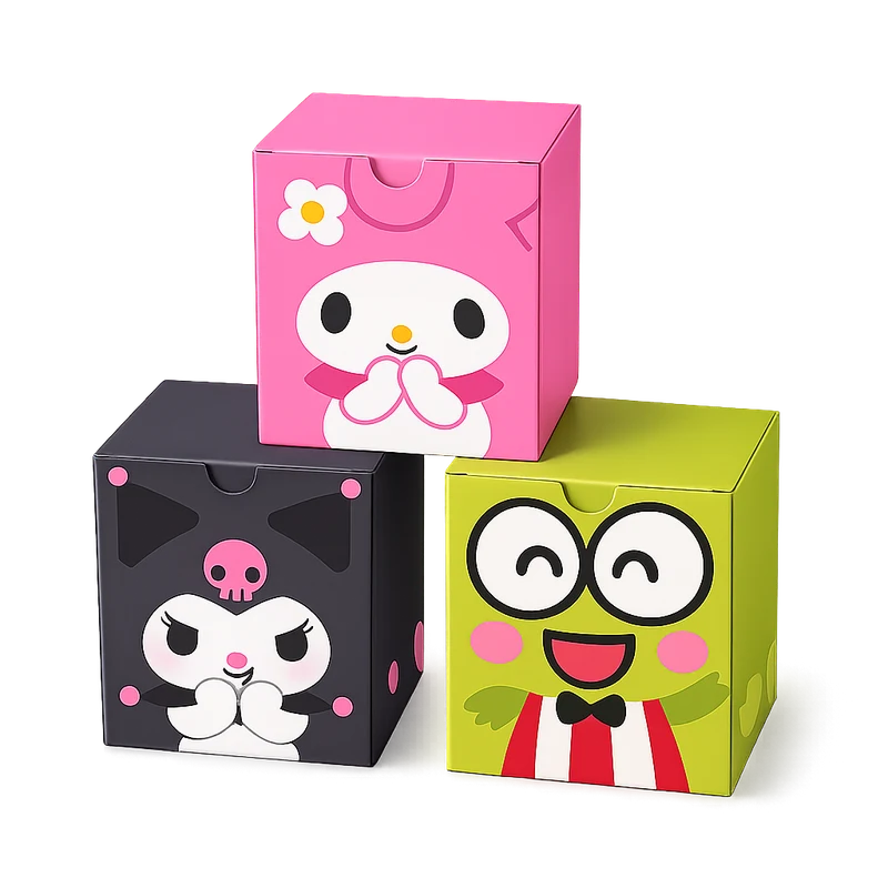 Arte tema Turma da Hello Kitty aplicada na Caixa Cubo